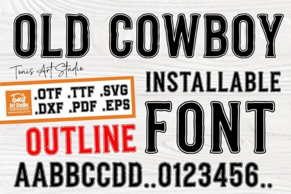 Old Cowboy Outline: A Bold Font for Eye-Catching Campaigns